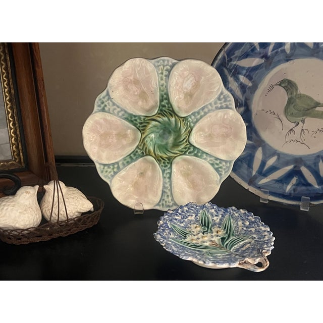 Antique Victorian Mojolica Mottled Dish, C. 1880's For Sale In San Francisco - Image 6 of 11