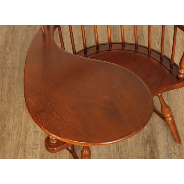 1970s Frederick Duckloe Cherry Windsor Style Writing Armchair For Sale - Image 5 of 12