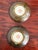 Japanese Vintage Japanese Porcelain Ware Brass Backed Small Plates, a Pair For Sale - Image 3 of 4
