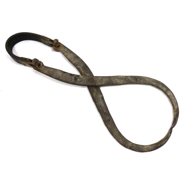 Traditional Antique Hand Wrought Iron Ice Truck Delivery Tongs For Sale - Image 3 of 6