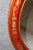 Red Lacquered Chinoiserie Oval Hand Painted Wall Mirror For Sale - Image 4 of 5