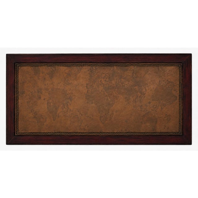 Vintage Grand Tour Map Coffee Table in Old World Oxblood and Antiqued Gold Dramatic, richly layered and unapologetically...