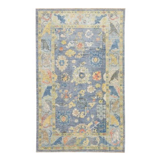 Gray Modern Sultanabad Handmade Floral Room Size Wool Rug For Sale