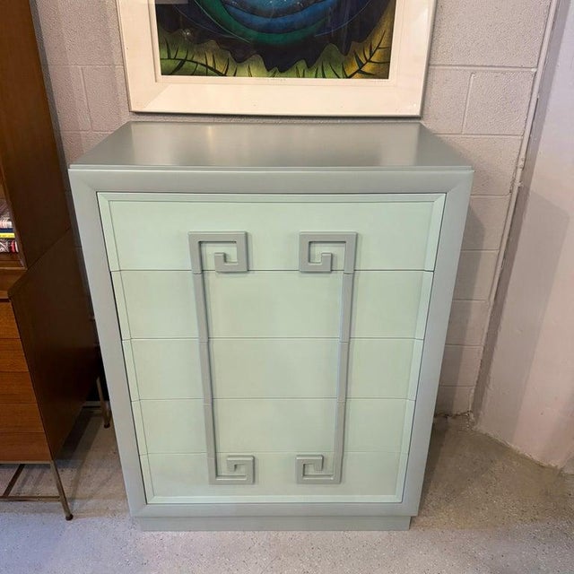 1940s Hollywood Regency Mandarin Greek Key Highboy Dresser by Kittinger For Sale - Image 10 of 12