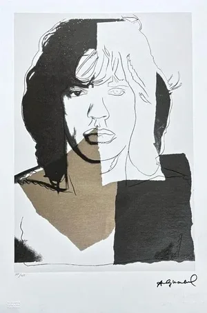 After Andy Warhol, Mick Jagger Black-Brown , 1980s, Lithograph