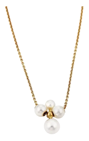 Mikimoto Pearls 18k Yellow Gold Pendant Necklace