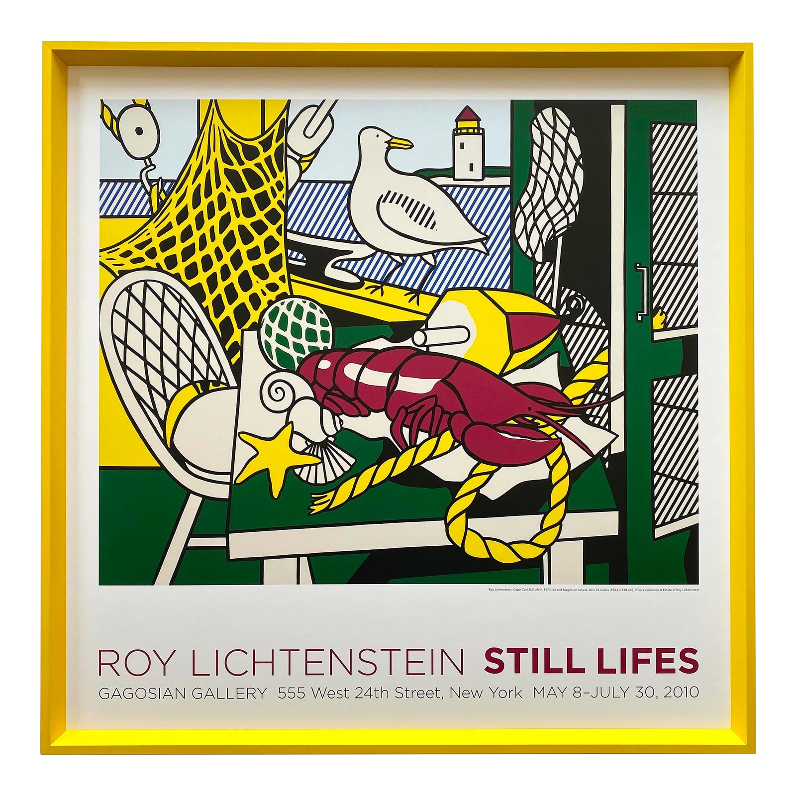 Roy Lichtenstein Estate Lithograph Print Framed Pop Art Exhibition