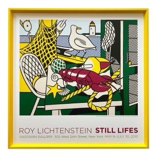 Roy Lichtenstein Estate Lithograph Print Framed Pop Art Exhibition Poster " Cape Cod Still Life II " 1973 For Sale