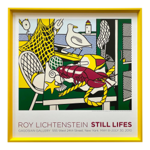 Roy Lichtenstein Estate Lithograph Print Framed Pop Art Exhibition Poster " Cape Cod Still Life II " 1973
