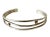Vintage Sterling Silver and 14 Karat Gold Wire Cuff Bracelet - Stamped For Sale In New York - Image 6 of 6