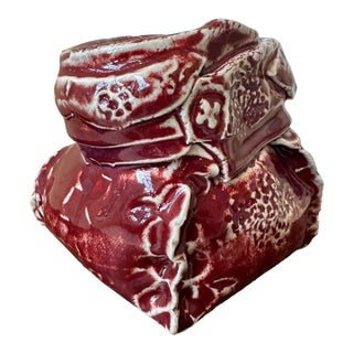 Vintage 1970’s Signed Oxblood Brown Ceramic Vase/Vessel For Sale