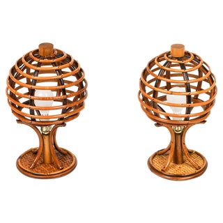 Mid-Century Table Lamps in the style of Louis Sognot, Italy, 1960s, Set of 2 For Sale