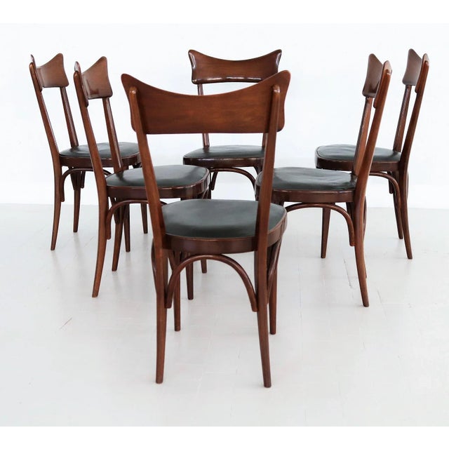Mid-Century Modern Midcentury Modern Italian Dining Chairs, 1950s, Set of 6 For Sale - Image 3 of 18