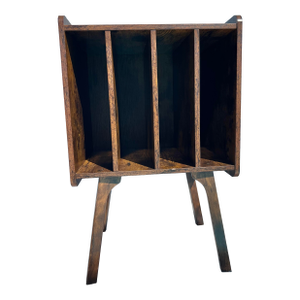 Vintage Record Player Stand With Storage
