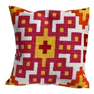 Geometric Burst of Color #1 Pillow For Sale