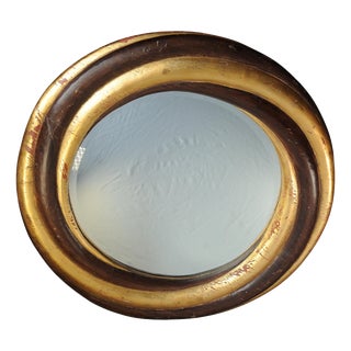Antique Victorian Swirled Giltwood Circular Wall Mirror For Sale
