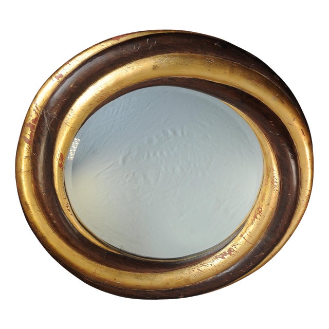Antique Victorian Swirled Giltwood Circular Wall Mirror For Sale
