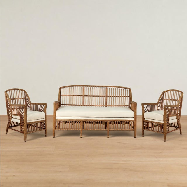 French Art Deco Rattan Sofa For Sale - Image 15 of 15