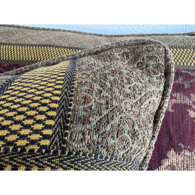 Textile Handsome Coat of Arms Banded Cotton Print Pillows/a Pair For Sale - Image 7 of 10