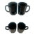 Postmodern 1980's Black Glass Arcoroc France Octime Mugs- Set of 4 For Sale