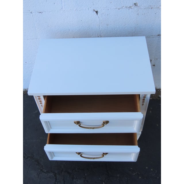 French Shabby Chic Painted Nightstand Side End Table 6581 For Sale - Image 9 of 14
