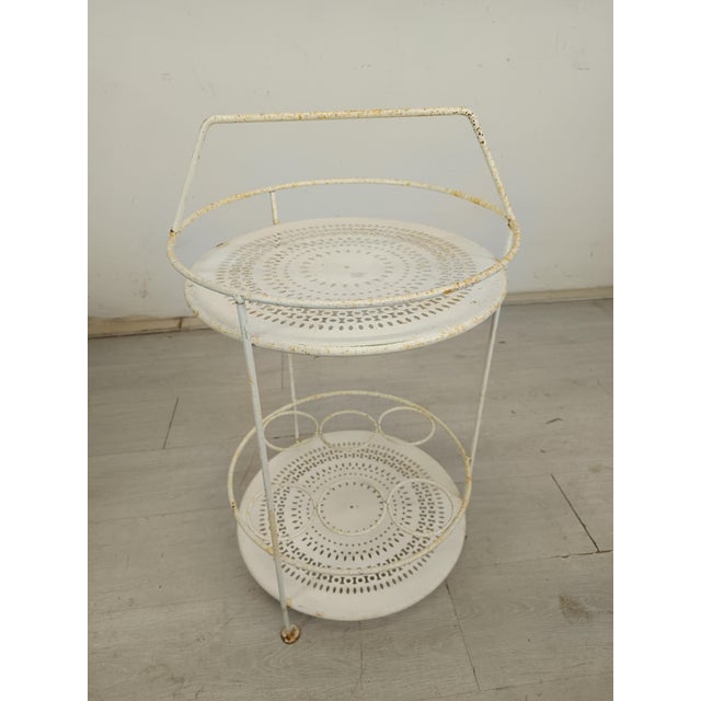 Vintage Metal Garden Serving Cart, 1970s For Sale - Image 10 of 10