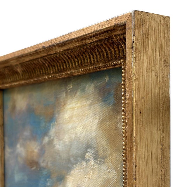 Contemporary Petite "Blue Sky" Oil Painting in Vintage Frame For Sale In New York - Image 6 of 6