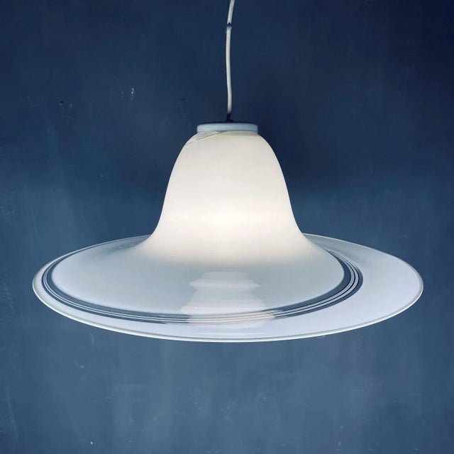 Vintage Murano Glass Swirl Pendant Lamp, Italy, 1970s For Sale - Image 6 of 11