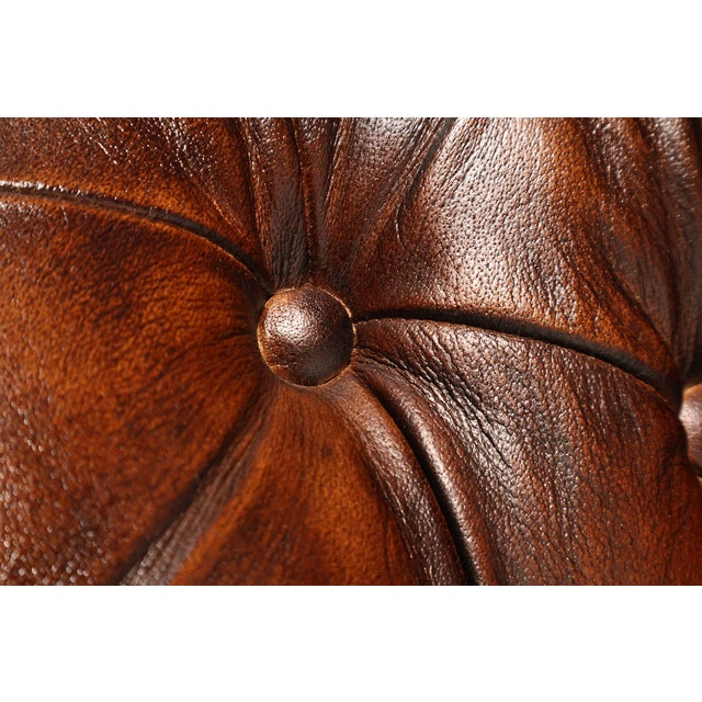 Chesterfield Style Brown Leather Sofa For Sale - Image 16 of 18