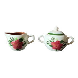 Vintage Stangl Sugar Bowl With Lid and Pitcher