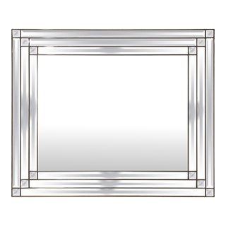 Mid-Century Modern LaBarge Bronze Beveled Wall Mirror, 46 Inches, Italy For Sale
