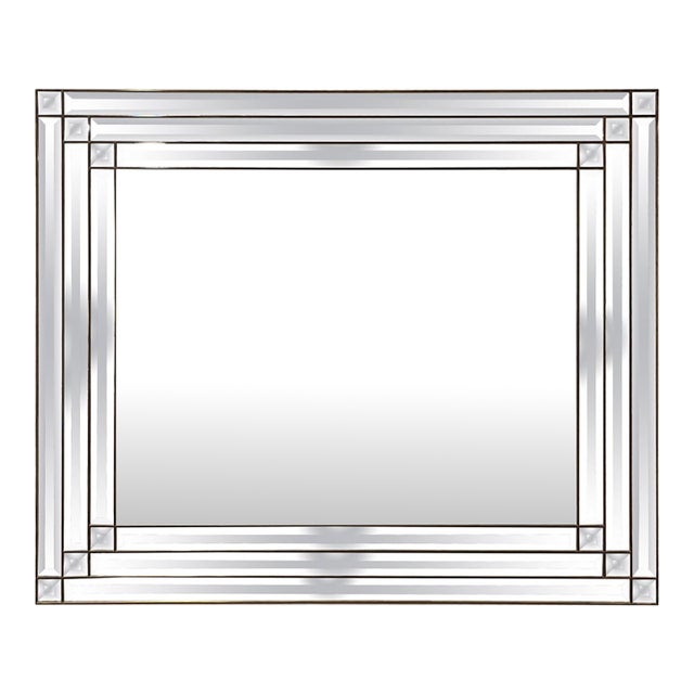 Mid-Century Modern LaBarge Bronze Beveled Wall Mirror, 46 Inches, Italy For Sale