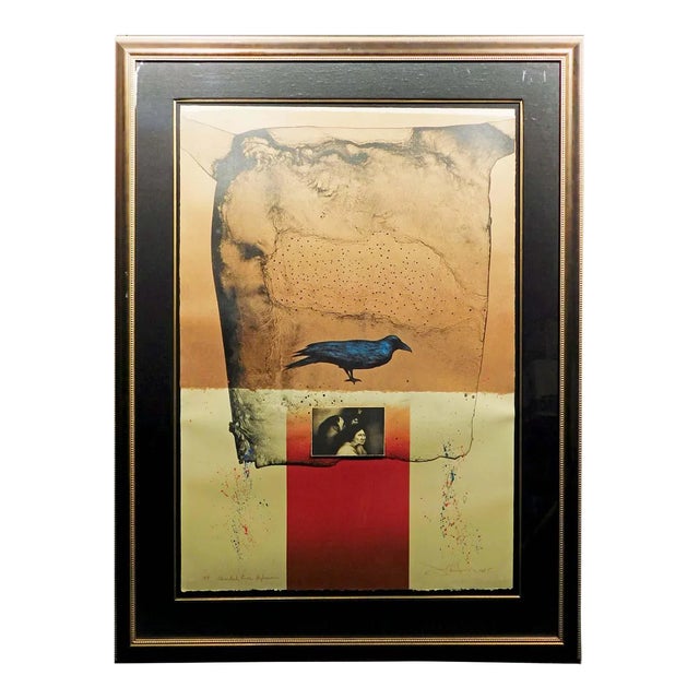 1980s Frank Howell Wounded Knee Woman Original Color Lithograph For Sale