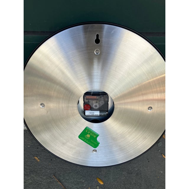 Mid-Century Modern Vintage Black Silver and White Rolex Display Wall Clock For Sale - Image 3 of 3