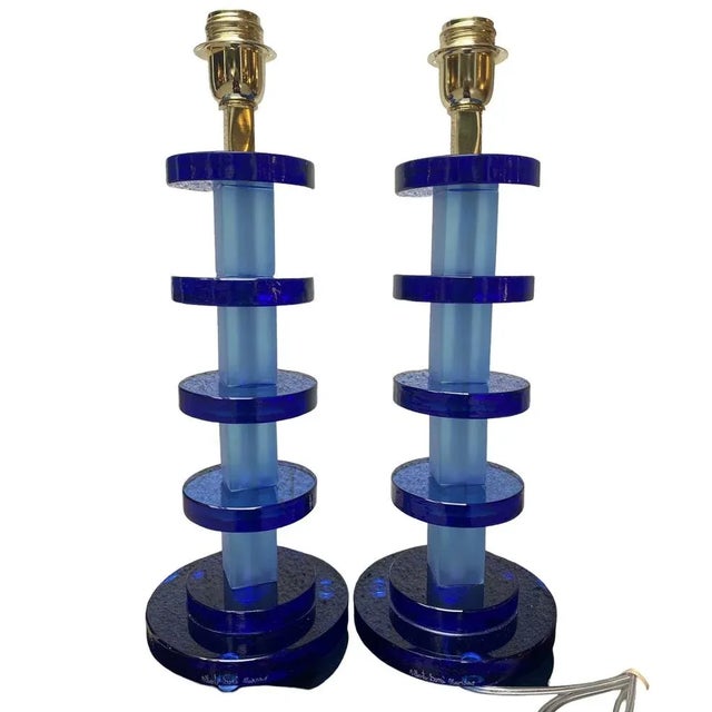 Murano Glass Table Lamps by Alberto Dona, Set of 2 For Sale - Image 9 of 10