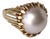 1970s Pearl and Gold Cocktail Ring For Sale
