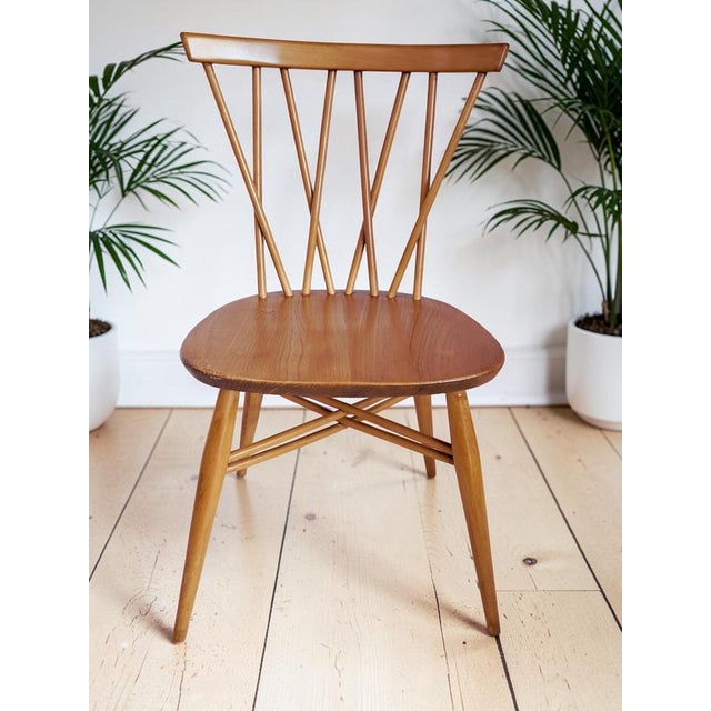 Wood Vintage Candlestick Dining Chairs in Elm and Beech by Lucian Ercolani for Ercol, 1960s, Set of 2 For Sale - Image 7 of 18