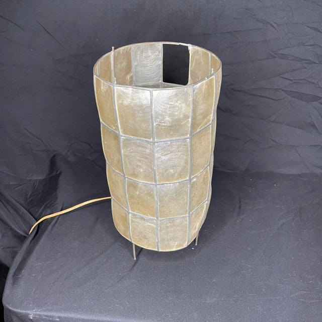 Metal Mid 20th Century Capiz Shell Drum Light For Sale - Image 7 of 7