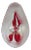 Art Glass Paperweight Oval Shaped With a Red Design For Sale
