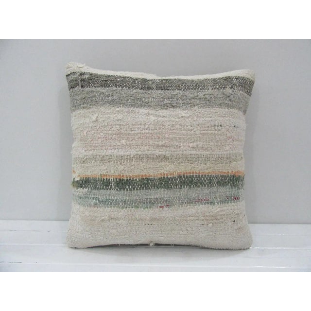 Handmade Striped Kilim Pillow Cover For Sale - Image 4 of 4