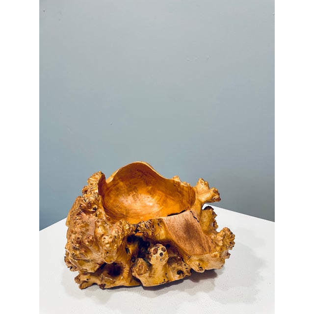 Large Vintage Swedish Bowl in Burl Wood, 1940s For Sale - Image 6 of 6