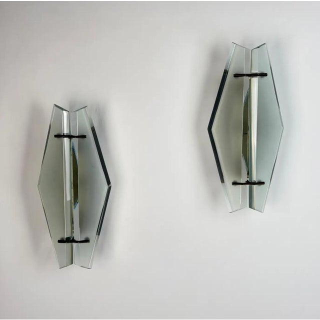 Rare Pair of Model 1937 Wall Lights by Max Ingrand for Fontana Arte, Italy, 1958 For Sale - Image 10 of 10