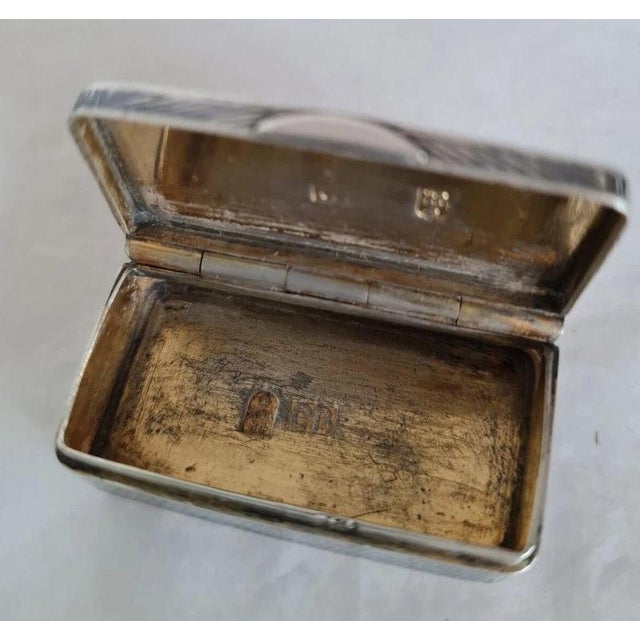 19th Century Antique Russian Silver-Gilt Niello Snuff Box, Moscow, 1871 For Sale - Image 5 of 9