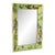 Vintage Green Botanical Decoupage Wall Mirror With Tropical Birds and Butterflies For Sale
