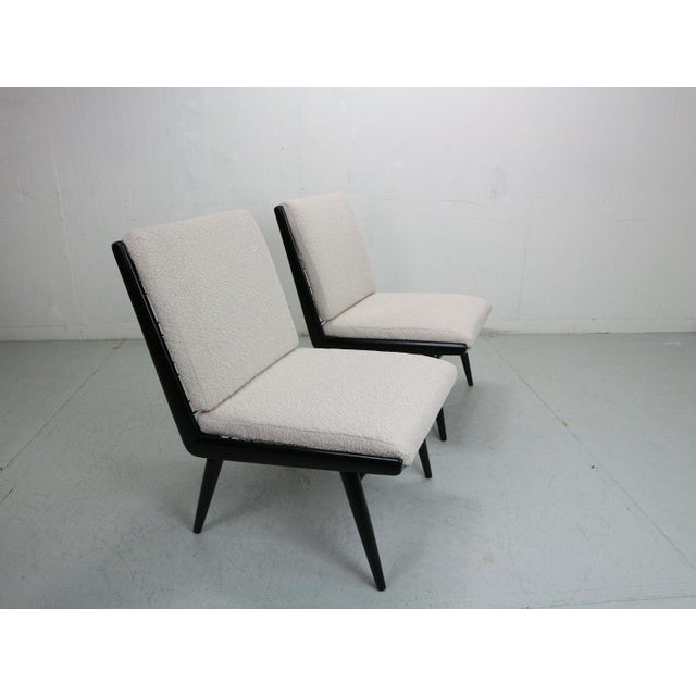 1950s Set of Boomerang Bouclé Lounge Chairs by H. Mitzlaff & E. Schmidt for Soloform, 1953 For Sale - Image 5 of 17