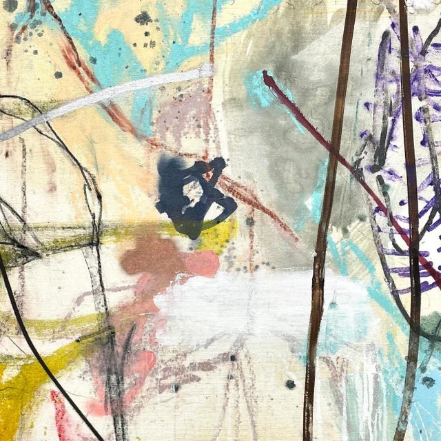 Abstract Contemporary Abstract Mixed Media on Canvas Painting "Arid Lands" by Ludovic Dervillez For Sale - Image 3 of 3