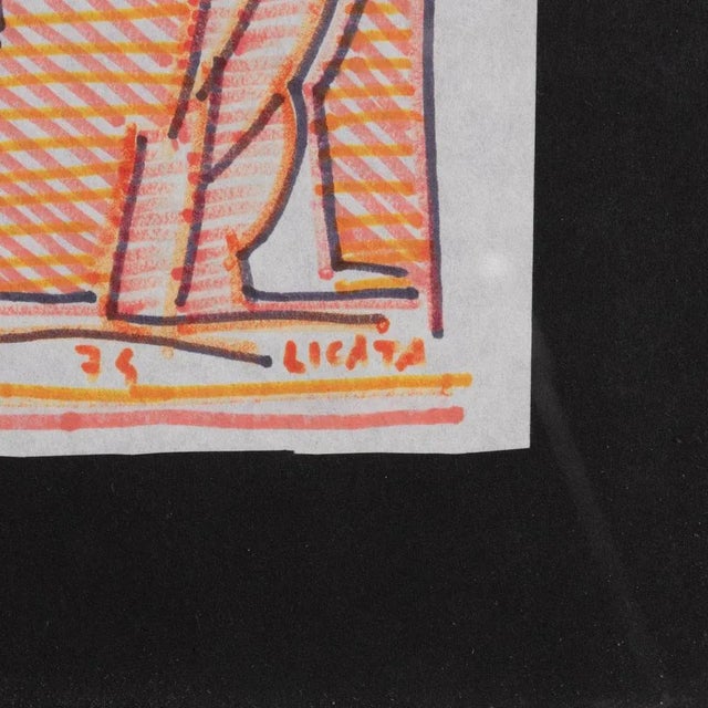 1970s Riccardo Licata, Modern Abstract Composition, 1974, Watercolor on Paper For Sale - Image 5 of 6