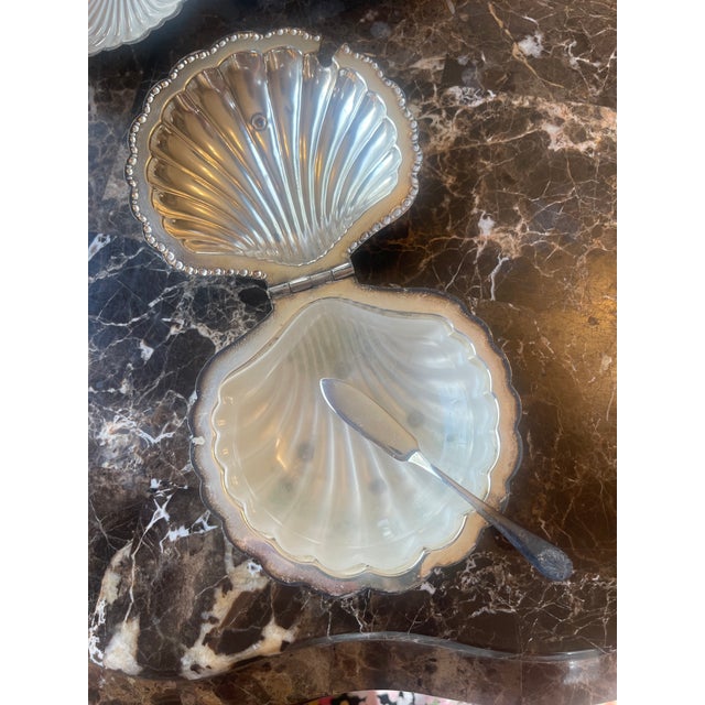 Mid-Century Modern Vintage Silver & Glass Shell Caviar Dish Set - 7 pcs For Sale - Image 3 of 18