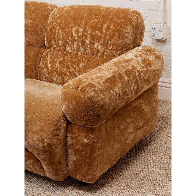 Copper Vintage 70’s Italian Velvet Sofa For Sale - Image 8 of 12