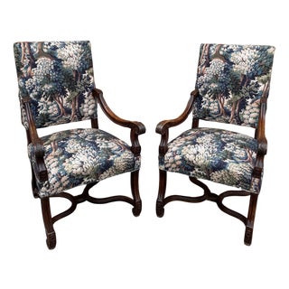 Newly Upholstered French Armchairs For Sale